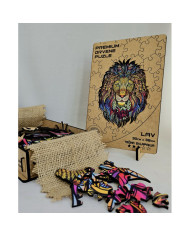 Wooden Lion Puzzle | Premium Artistic Puzzle Made of Natural Wood