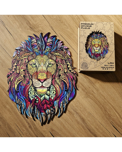 Wooden Lion Puzzle | Premium Artistic Puzzle Made of Natural Wood