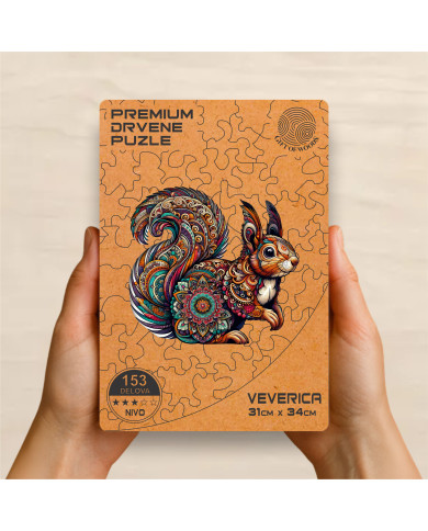 Drvena Puzla Veverica | Premium Drvena Slagalica | Gift of Woods