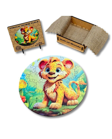 Kids Wooden Puzzle Lion Cub | Gift of Woods