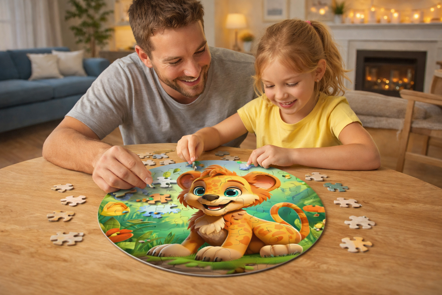 Dečija drvena puzla Lavić slaganje