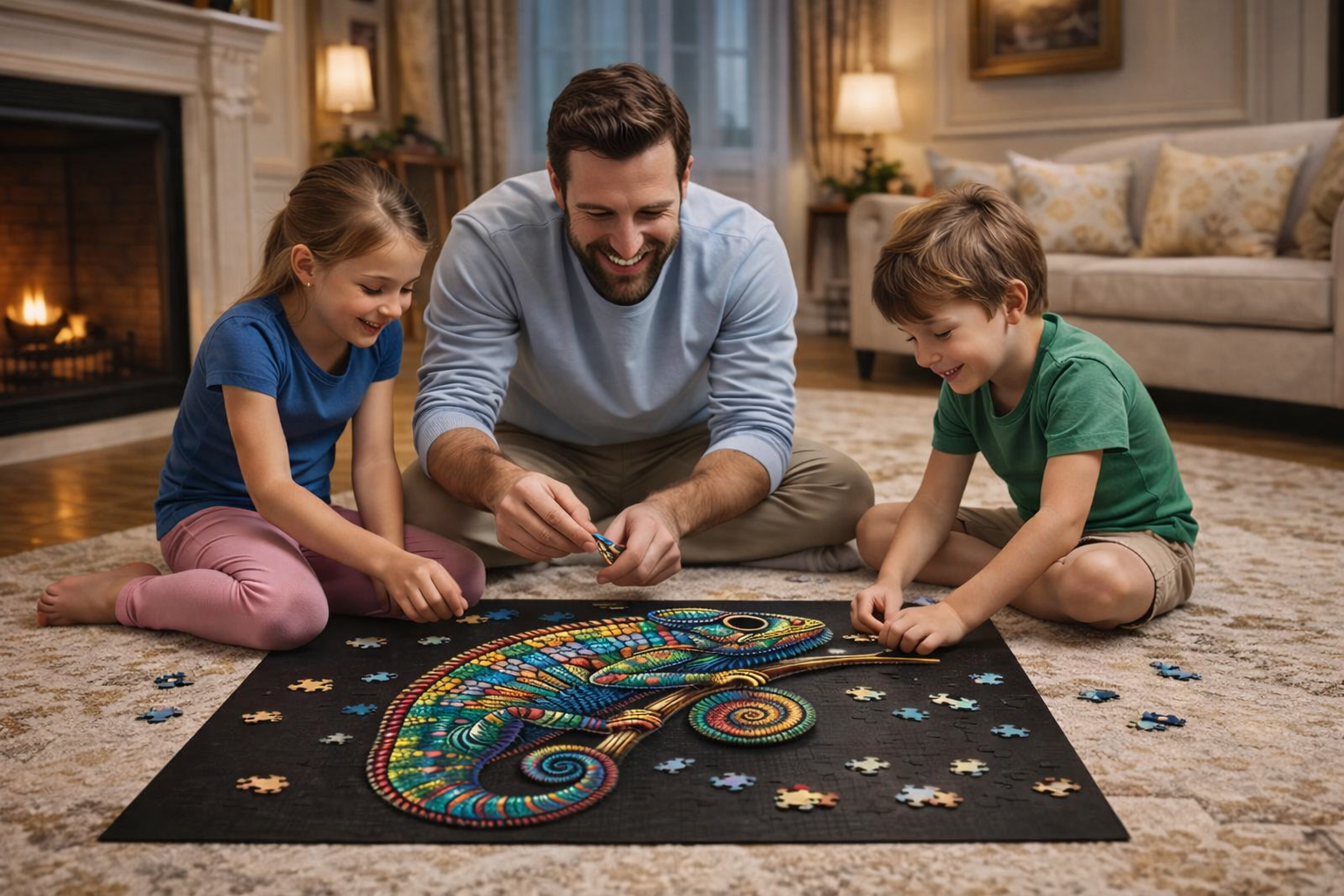 Drvena puzla Kameleon detalji