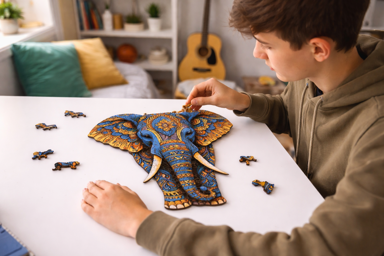 Drvena puzla Slon detalji